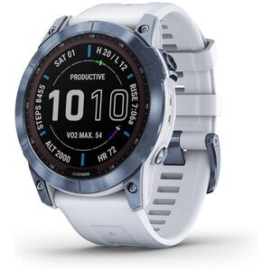 Garmin fénix 7x White Smartwatch with Sporty Design and Navigation Features